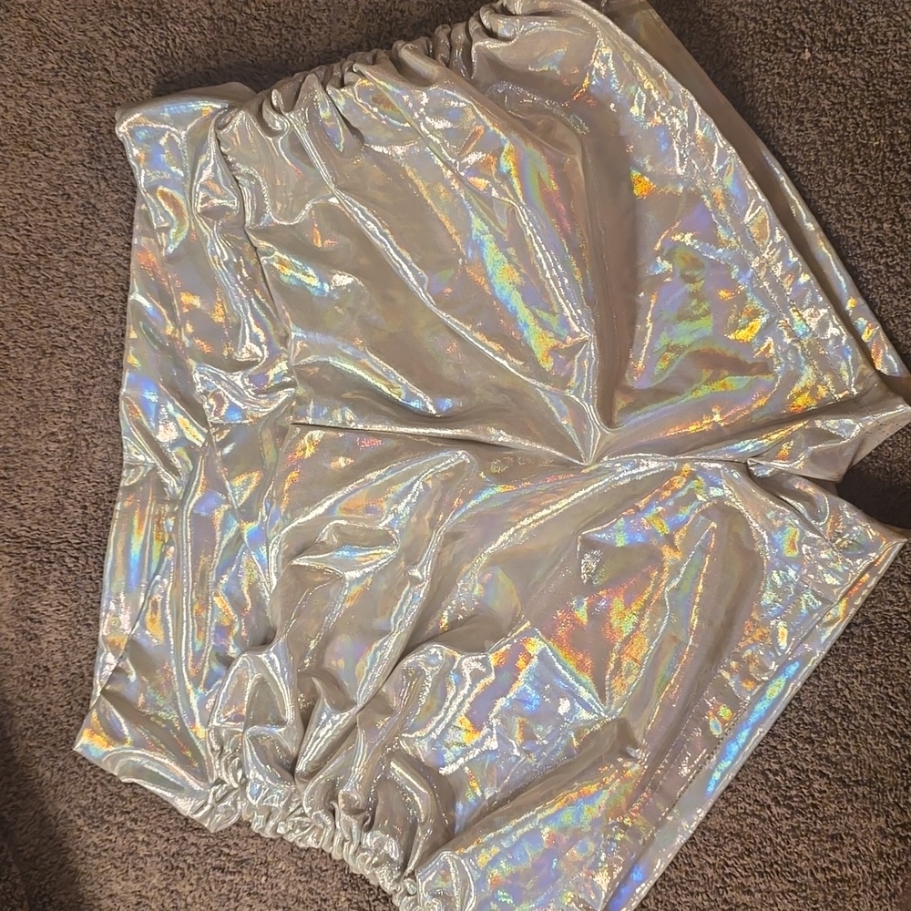Metallic scrunchie bootie shorts